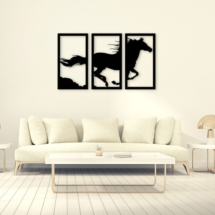Three penel horse frame | frame Style Modern Design Decoration