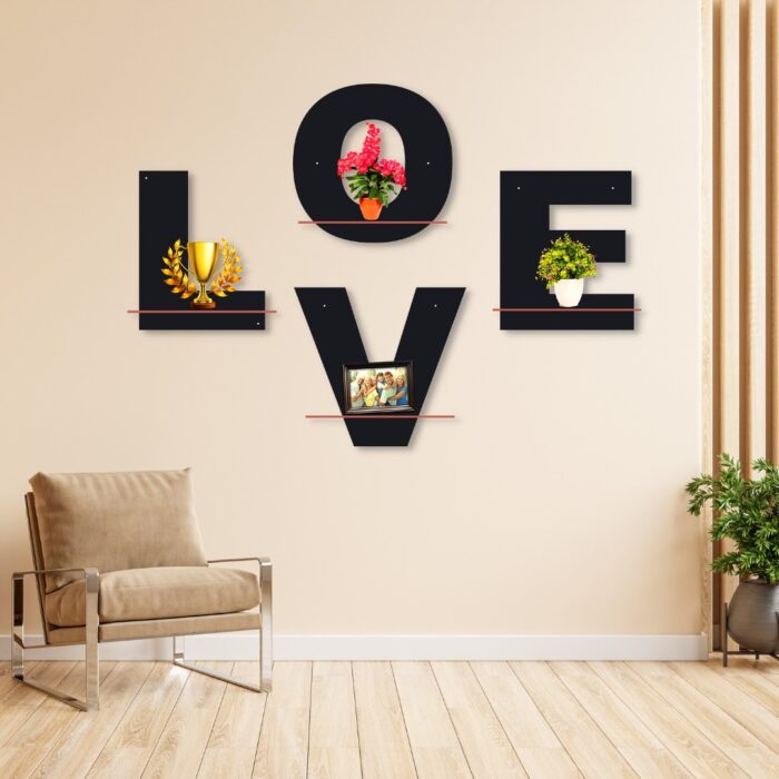 love shelves Pack of Four wall art Style Modern Design Decoration - Image 2