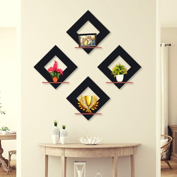 (Pack of 4) Square hexa shelves  Art Home Decorations